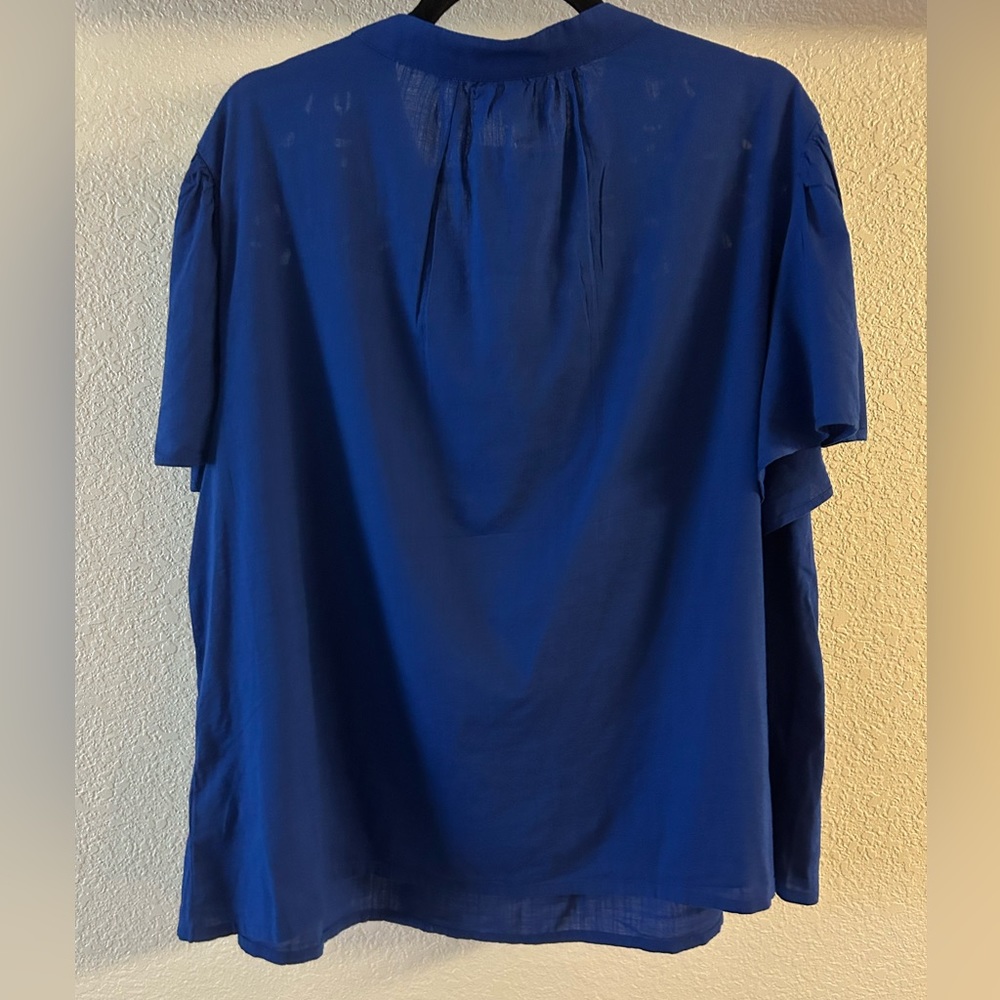 Knox Rose NWT Eyelet Top with Tassels - Royal Blue - Size XXL - Picture 4 of 8